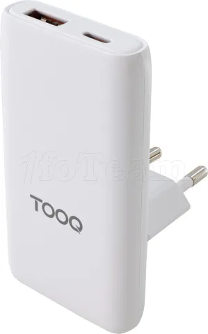 Photo de Chargeur de voyage Tooq GaN 1x USB-C + 1x USB-A 65W ( blanc)