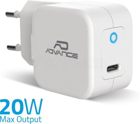 Photo de Chargeur secteur Advance USB-C 20W (Blanc)