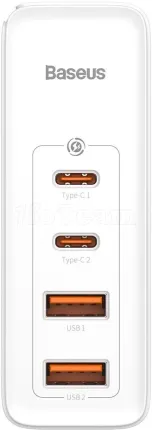 Photo de Chargeur secteur Baseus GaN2 Pro 2x USB-A + 2x USB-C 100W (Blanc)
