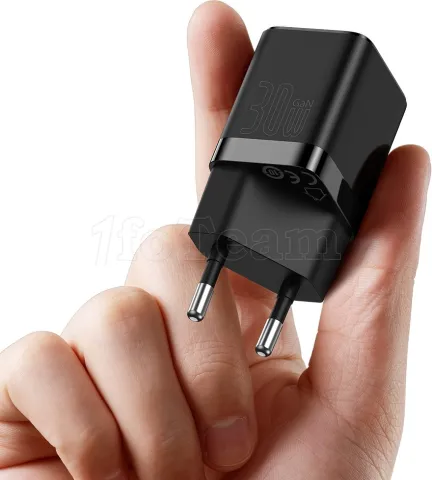 Photo de Chargeur secteur Baseus GaN3 1 port USB-C 30W (Noir)