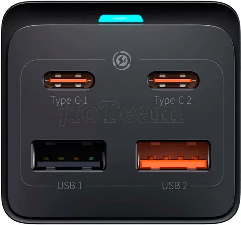 Photo de Chargeur secteur Baseus GaN3 Pro desktop 2x ports USB-A + 2x ports USB-C 65W (Noir)