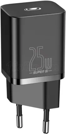 Photo de Chargeur secteur Baseus Super Si Quick charge 1 port USB-C 25W avec câble USB-C (Noir)