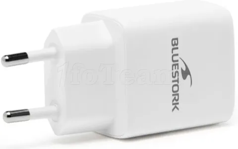 Photo de Chargeur secteur Bluestock GaN 1x USB-A + 1x USB-C 30W (Blanc)