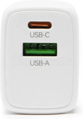 Photo de Chargeur secteur Bluestock GaN 1x USB-A + 1x USB-C 30W (Blanc)