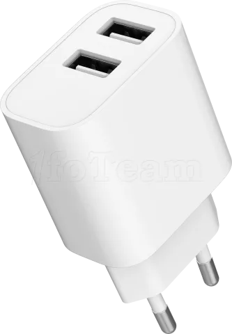 Photo de Chargeur secteur Gembird - 2x USB-A 24W (Blanc)
