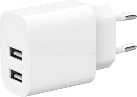Photo de Chargeur secteur Gembird - 2x USB-A 24W (Blanc)