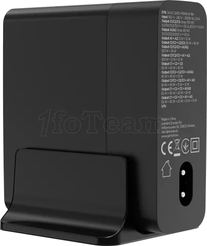 Photo de Chargeur secteur Gembird GaN 2x USB-A + 3x USB-C 140W (Noir)