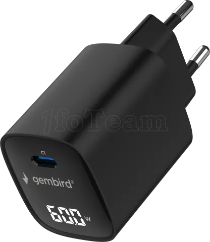 Photo de Chargeur secteur Gembird LCD 1x USB-C 60W (Noir)
