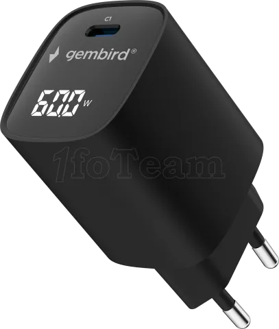 Photo de Chargeur secteur Gembird LCD 1x USB-C 60W (Noir)