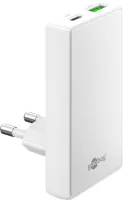 Photo de Chargeur secteur Goobay Fast Charger 90° Flat 1x USB-C + 1x USB-A 45W (Blanc)