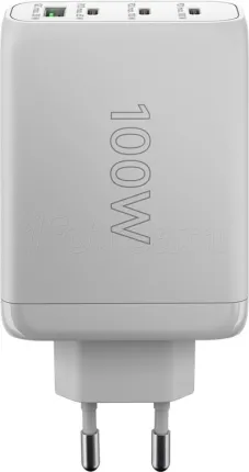 Photo de Chargeur secteur Goobay Multiport GaN 1x ports USB-A + 3x ports USB-C 100W (Blanc)