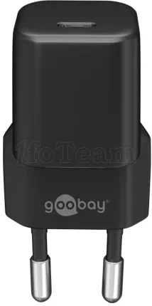 Photo de Chargeur secteur Goobay Multiport Nano 1x port USB-C 20W (Noir)