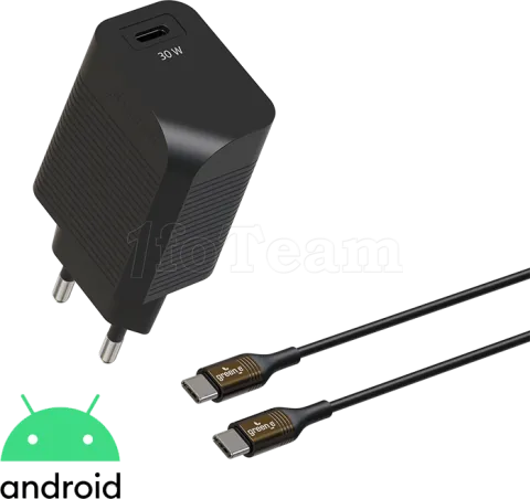 Photo de Chargeur secteur Green_e 1 port USB-C 30W avec cable 1,3m (Noir)