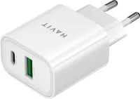 Photo de Chargeur secteur Havit - 1x USB-A + 1x USB-C 20W (Blanc)