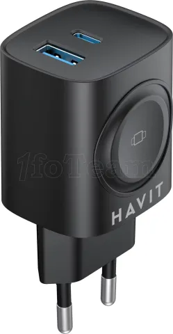 Photo de Chargeur secteur Havit  UC132 - 1x USB-C + 1x USB-A (Noir)
