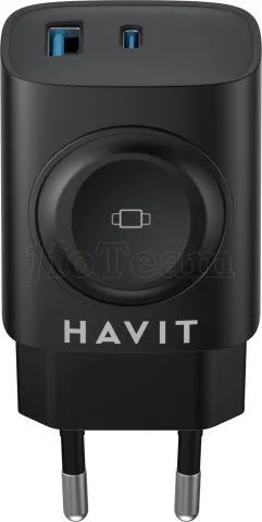 Photo de Chargeur secteur Havit  UC132 - 1x USB-C + 1x USB-A (Noir)