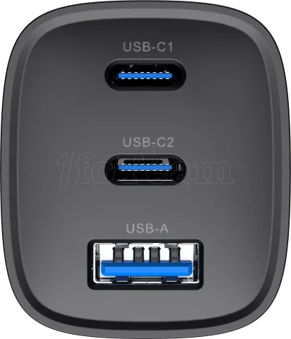 Photo de Chargeur secteur Havit UC20 - 2x USB-C + 1x USB-A 65W (Noir)
