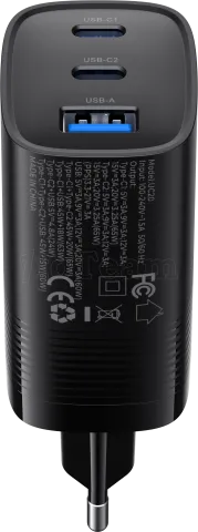 Photo de Chargeur secteur Havit UC20 - 2x USB-C + 1x USB-A 65W (Noir)