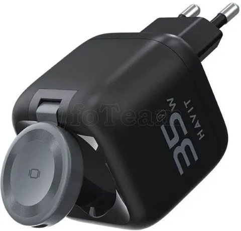 Photo de Chargeur secteur Havit UC253 - 1x USB-A + 1x USB-C 35W avec câble USB-C (Noir)