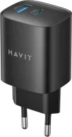 Photo de Chargeur secteur Havit UC30 Pro - 1x USB-C + 1x USB-A 30W (Noir)