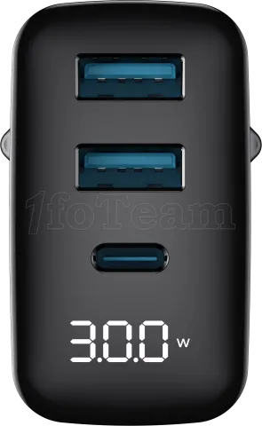 Photo de Chargeur secteur Havit UCLE001 - 1x USB-C + 2x USB-A 30W (Noir)