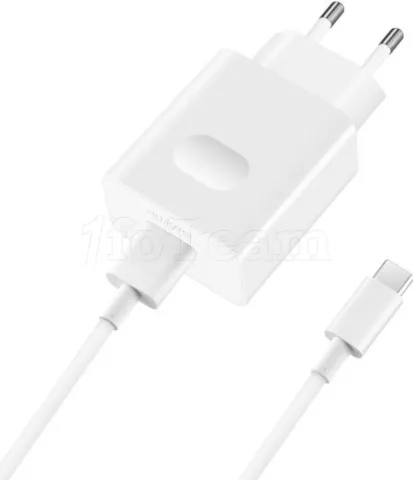 Photo de Chargeur secteur Huawei 1 port USB avec câble USB Type C (Blanc)