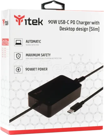Photo de Chargeur secteur iTek pour ordinateur portable 1x port USB-C - 90W