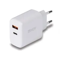 Photo de Chargeur secteur Lindy 1xUSB A & 1x USB C 30W (Noir)