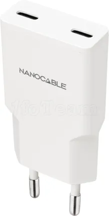 Photo de Chargeur secteur Nanocable 2x USB-C 25W (Blanc)