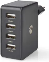 Photo de Chargeur secteur Nedis 4 ports USB-A 24W (Noir)