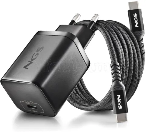 Photo de Chargeur secteur NGS Bud 1x USB-C 65W (Noir)