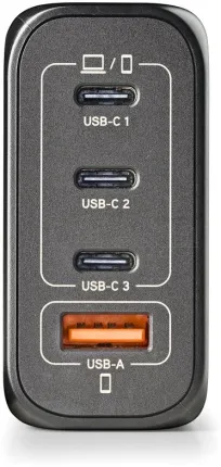Photo de Chargeur secteur NGS Bud 3x USB-C + 1x USB-A 140W (Noir)