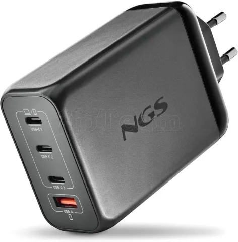 Photo de Chargeur secteur NGS Bud 3x USB-C + 1x USB-A 240W (Noir)