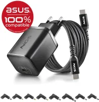 Photo de Chargeur secteur NGS Bud USB-C pour ordinateur portable ASUS 65W + embout USB-C (Noir)
