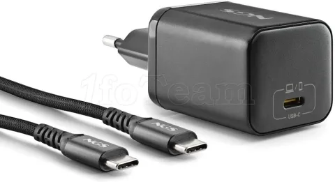 Photo de Chargeur secteur NGS Bud USB-C pour ordinateur portable Lenovo 65W + embout USB-C (Noir)