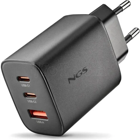 Photo de Chargeur secteur NGS Era 2x USB-C + 1x USB-A 65W (Noir)