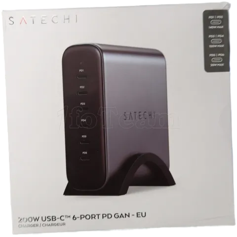 Photo de Chargeur secteur Satechi GaN 6x port USB-C 200W (Gris) - ID 194118