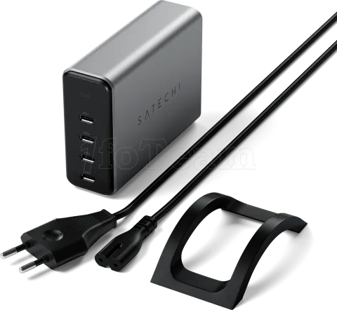 Photo de Chargeur secteur Satechi GaN PD 4x ports USB-C 165W (Gris)