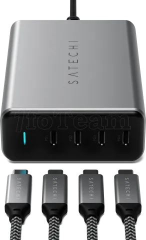 Photo de Chargeur secteur Satechi GaN PD 4x ports USB-C 165W (Gris)