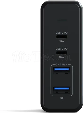 Photo de Chargeur secteur Satechi Pro 2x ports USB-A + 2x ports USB-C 108W (Gris)