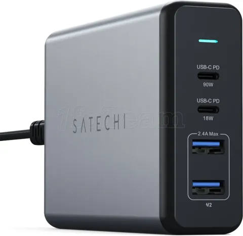 Photo de Chargeur secteur Satechi Pro 2x ports USB-A + 2x ports USB-C 108W (Gris)