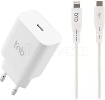 Photo de Chargeur secteur T'nB 1x port USB-C 20W (Blanc)