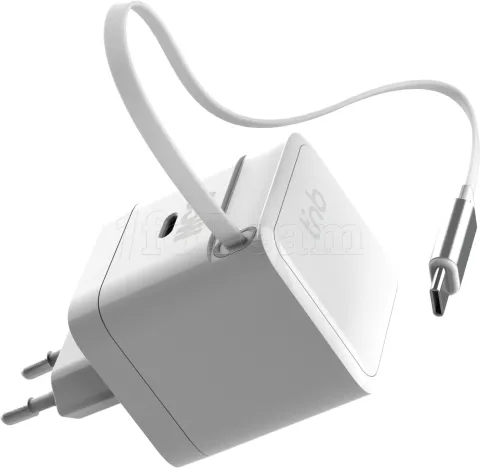 Photo de Chargeur secteur T'nB GaN 1x USB-C 65W avec câble (Blanc)