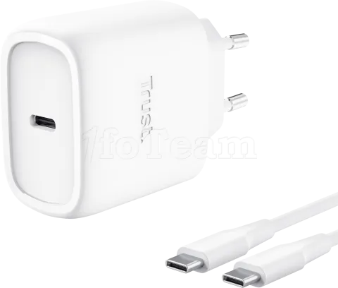 Photo de Chargeur secteur Trust Maxo 1x port USB-C - 45W- Cable 2m inclus (Blanc)