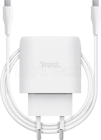Photo de Chargeur secteur Trust Maxo 1x port USB-C - 45W- Cable 2m inclus (Blanc)