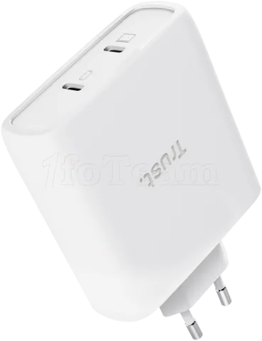 Photo de Chargeur secteur Trust Maxo 2x port USB-C - 100W (Blanc)