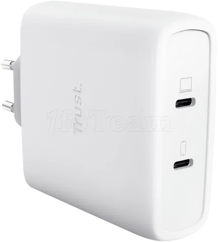 Photo de Chargeur secteur Trust Maxo 2x port USB-C - 100W (Blanc)
