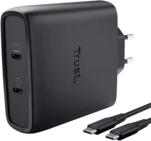 Photo de Chargeur secteur Trust Maxo 2x port USB-C - 100W (Noir)