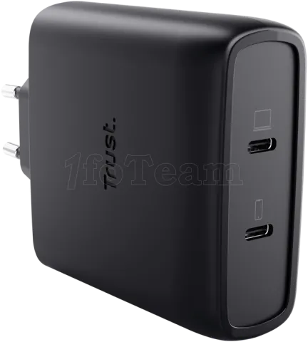 Photo de Chargeur secteur Trust Maxo 2x port USB-C - 100W (Noir)