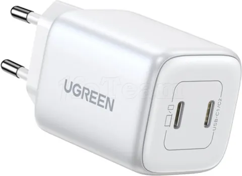 Photo de Chargeur secteur UGreen CD294 2x USB-C 45W (Blanc)